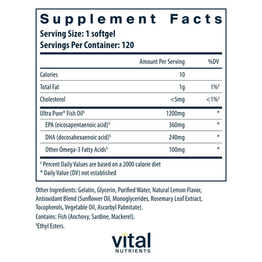 Vital Nutrients cápsula en primer plano que revela textura y tamaño fácil de tragar
