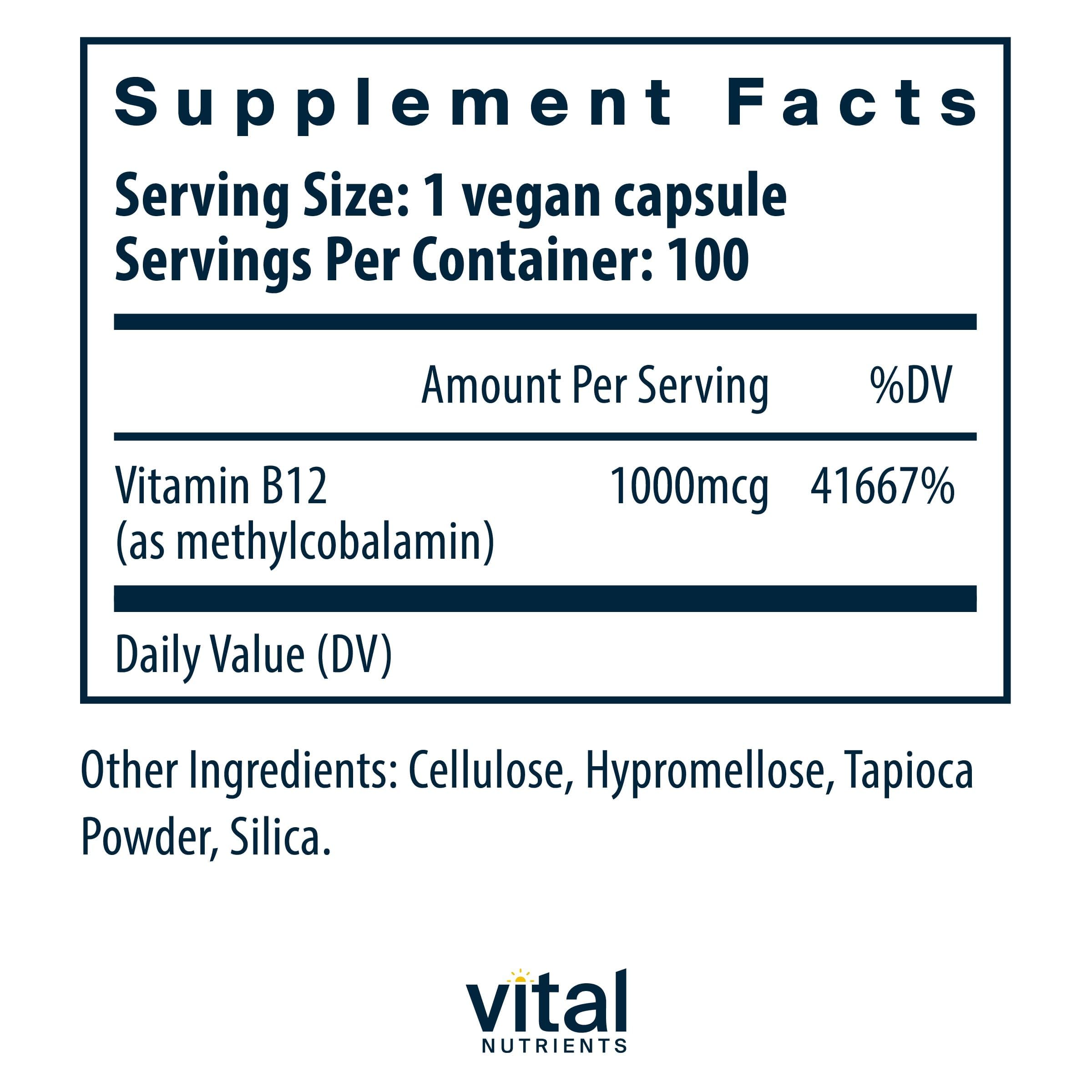 Vital Nutrients cápsula en primer plano que resalta su formato vegano