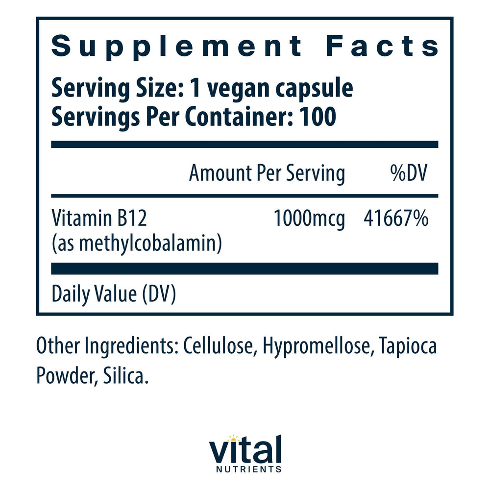 Vital Nutrients cápsula en primer plano que resalta su formato vegano
