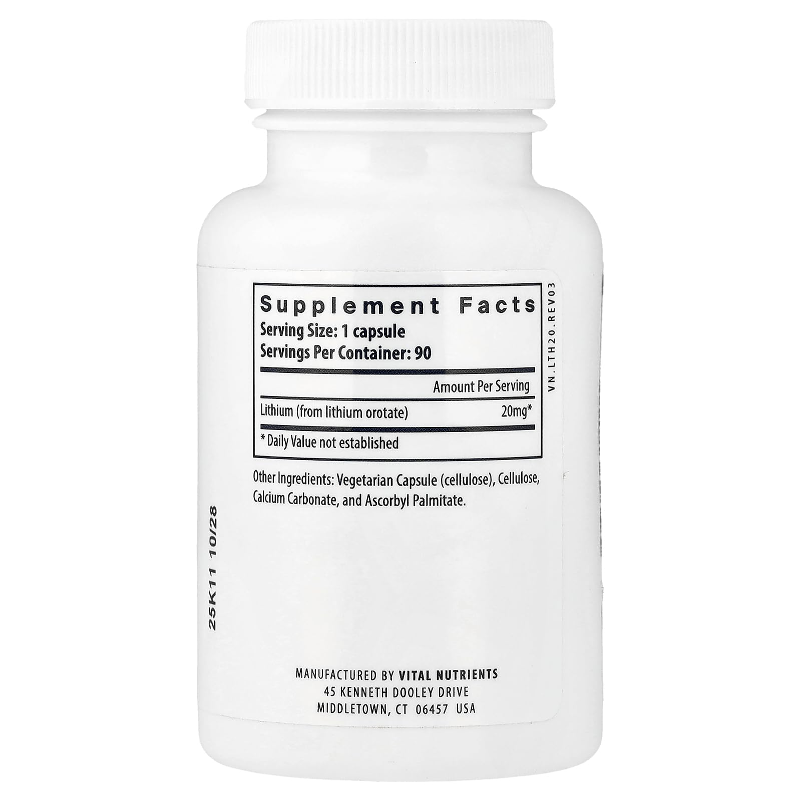 Vital Nutrients cápsula en primer plano que muestra textura y pureza
