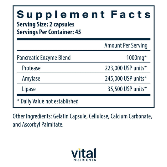 Vital Nutrients cápsulas en primer plano mostrando textura y tamaño