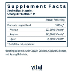 Vital Nutrients cápsulas en primer plano mostrando textura y tamaño