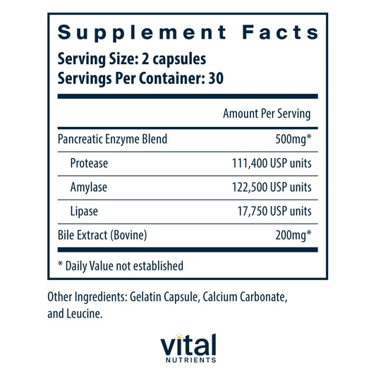 Vital Nutrients detalle de cápsulas blancas indicando pureza y calidad