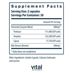 Vital Nutrients detalle de cápsulas blancas indicando pureza y calidad