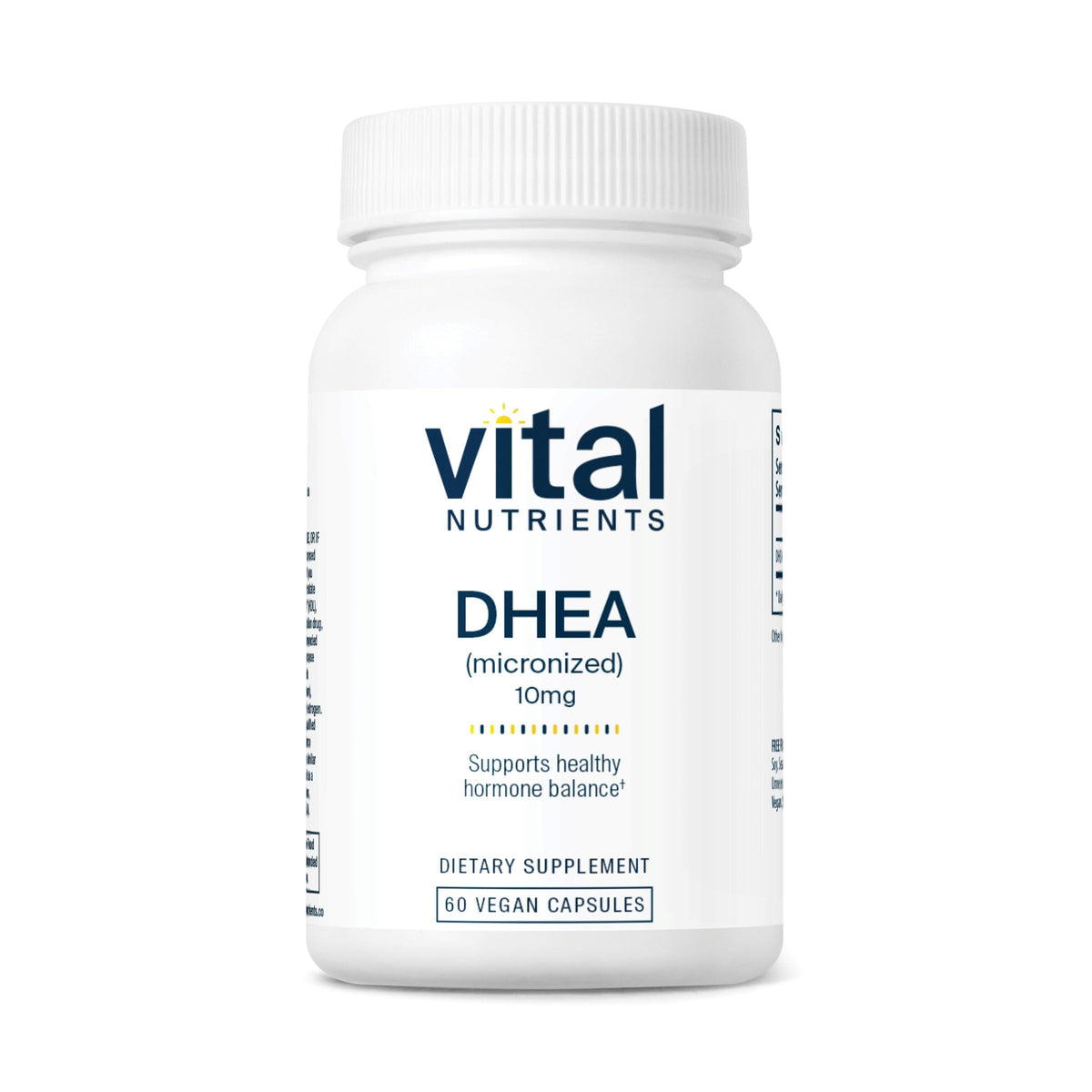 Vital Nutrients frasco frente mostrando 60 cápsulas y ventaja vegana