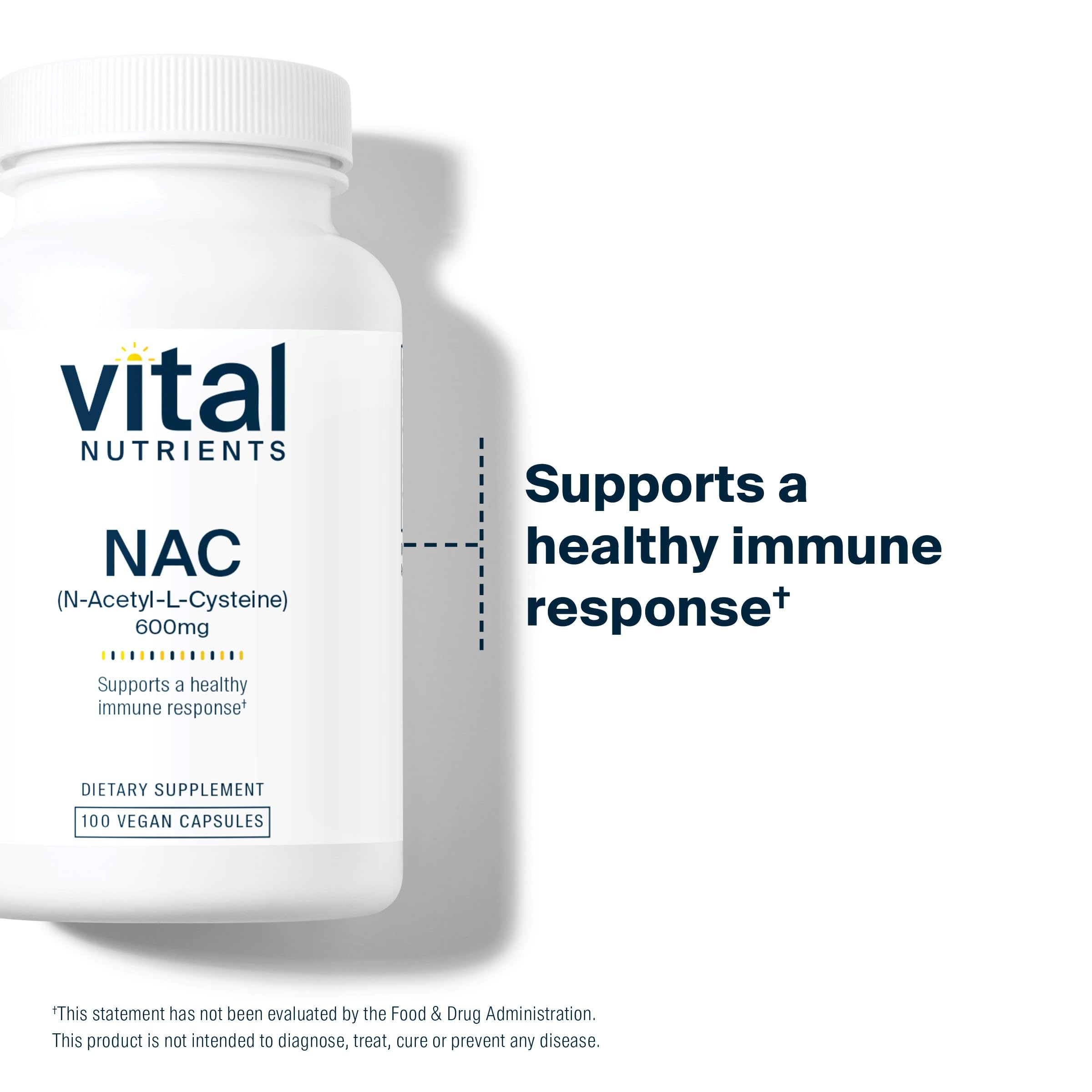 Vital Nutrients frasco abierto con cápsulas destacando fórmula vegana
