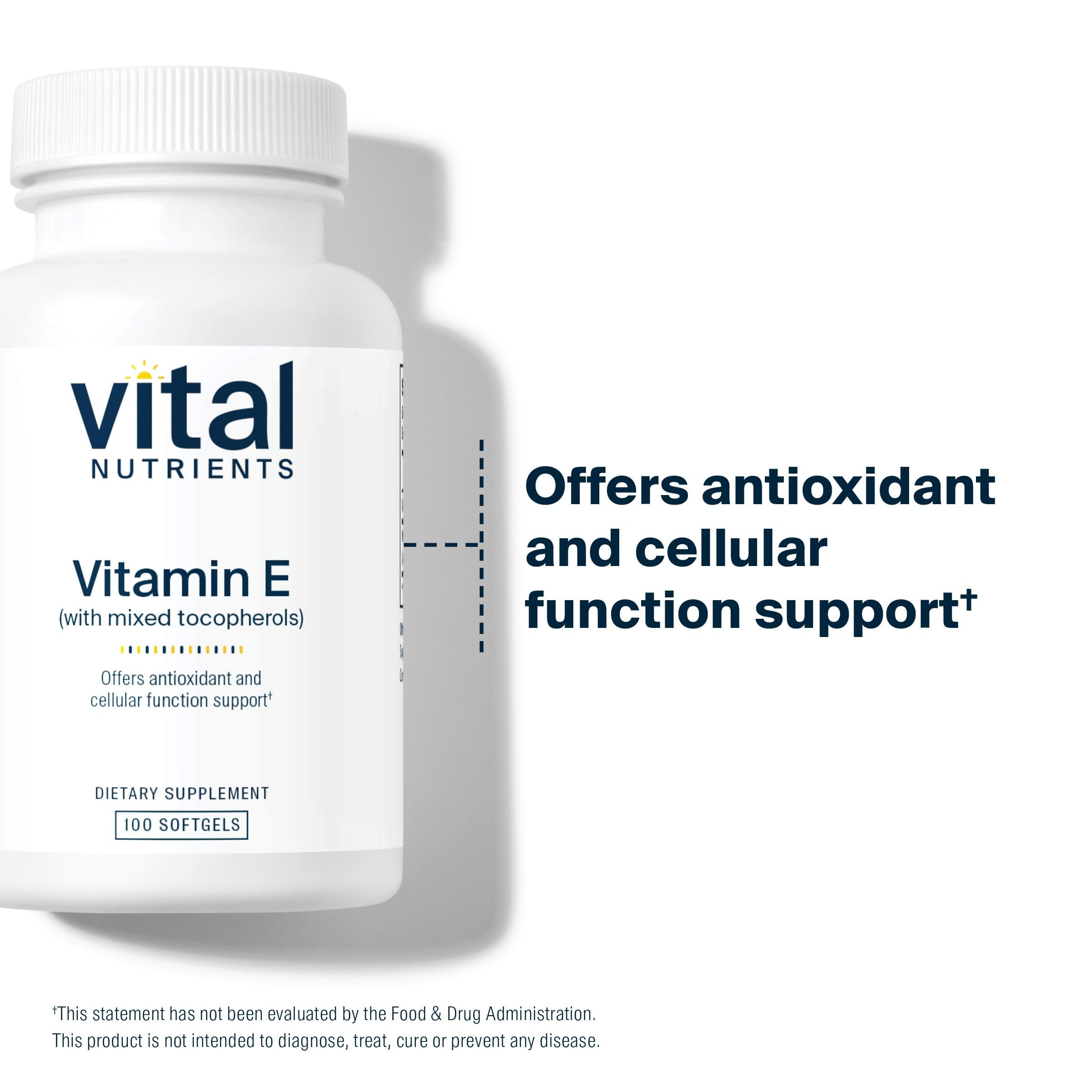 Vital Nutrients etiqueta con ingredientes y pruebas de calidad visibles