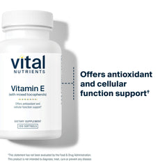 Vital Nutrients etiqueta con ingredientes y pruebas de calidad visibles