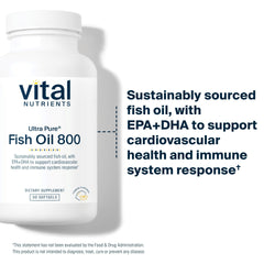 Etiqueta de Vital Nutrients con lista de ingredientes y certificados visibles