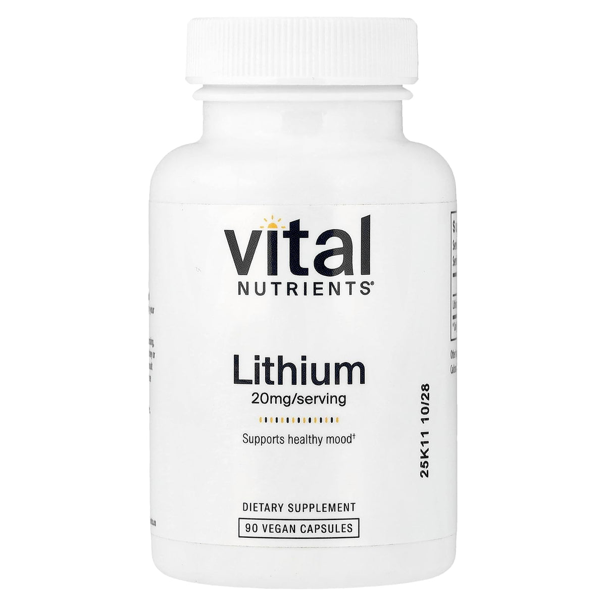 Vital Nutrients frasco frontal con etiqueta clara y beneficios visibles