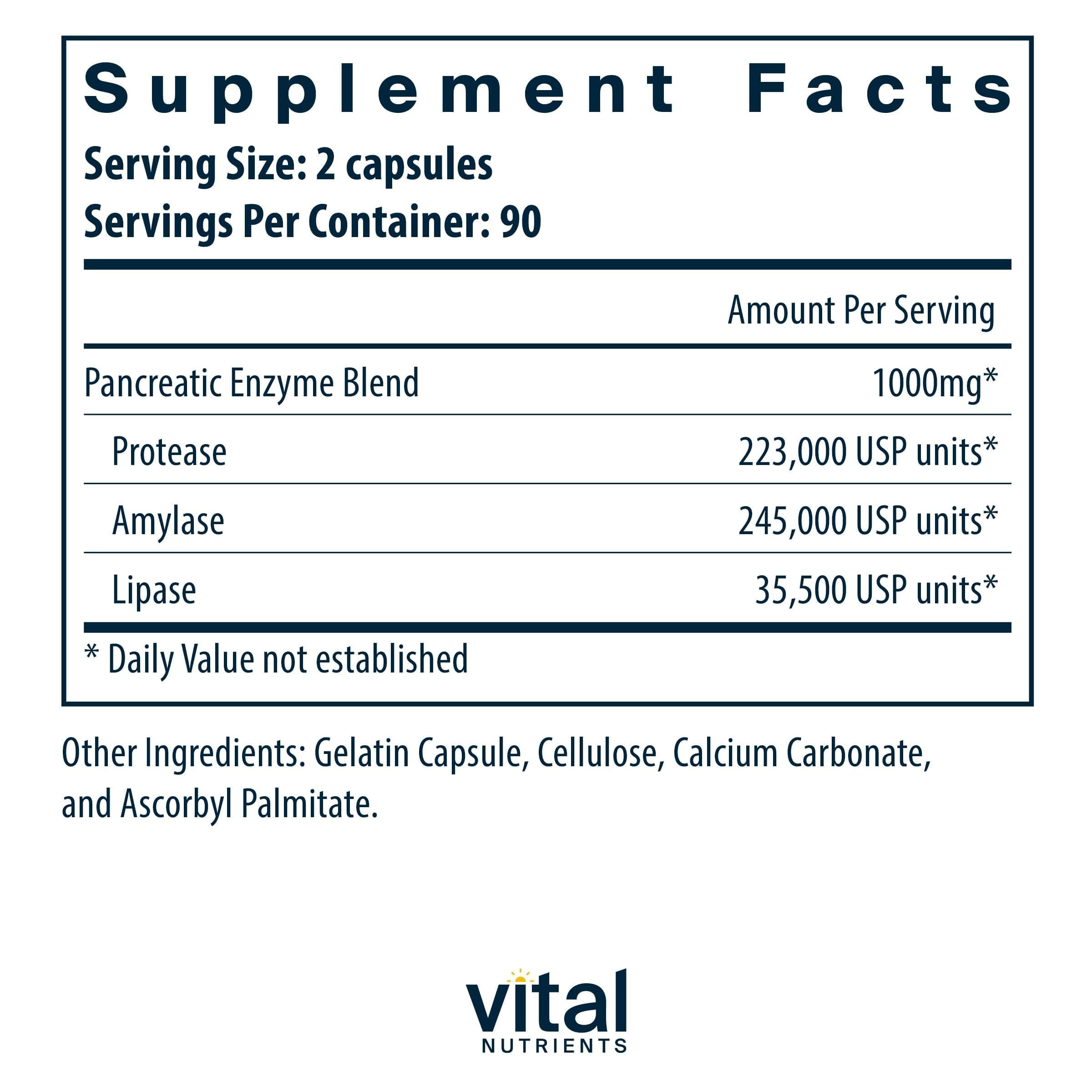 Vital Nutrients primer plano de cápsula que evidencia textura pura