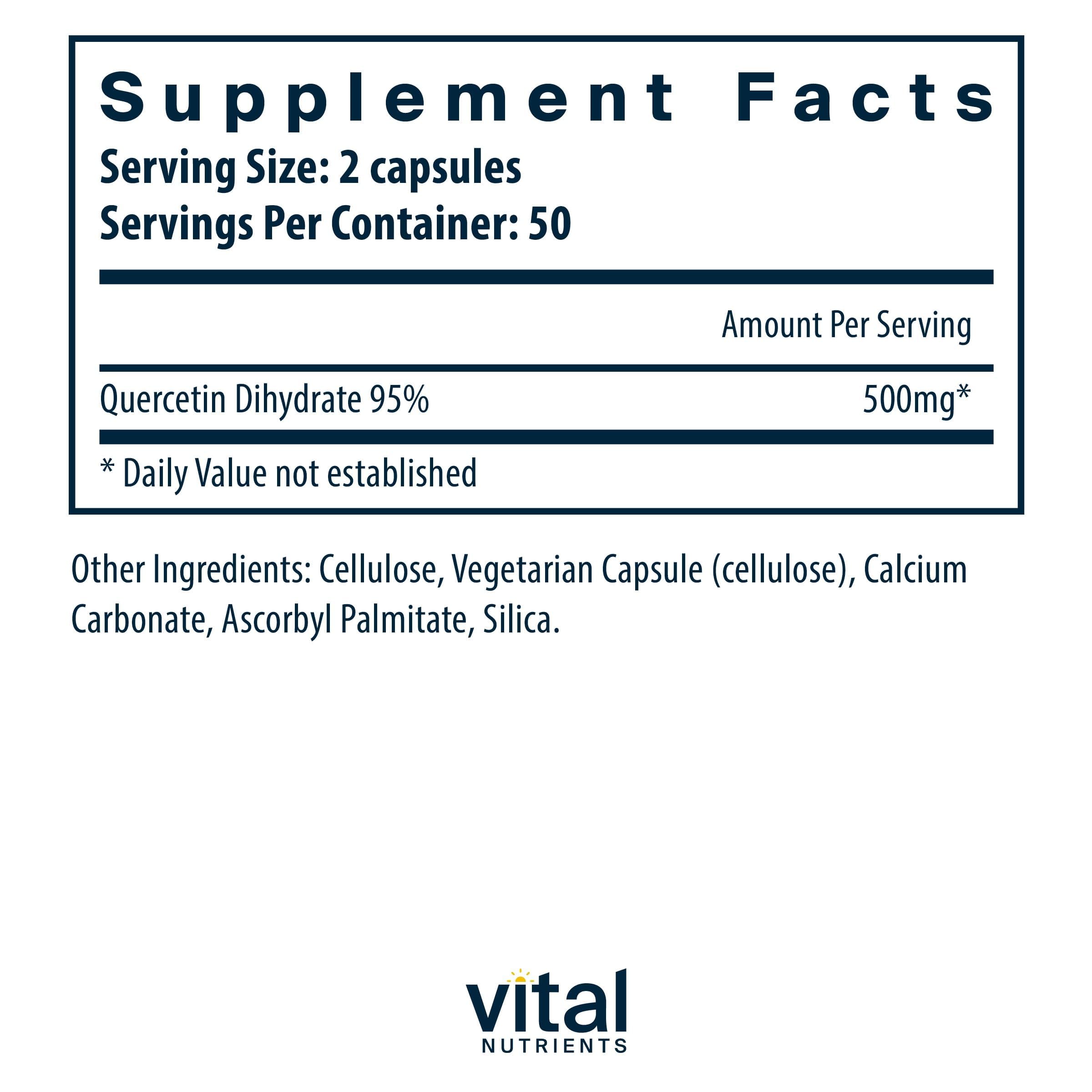 Vital Nutrients cápsula en primer plano resaltando dosificación y pureza