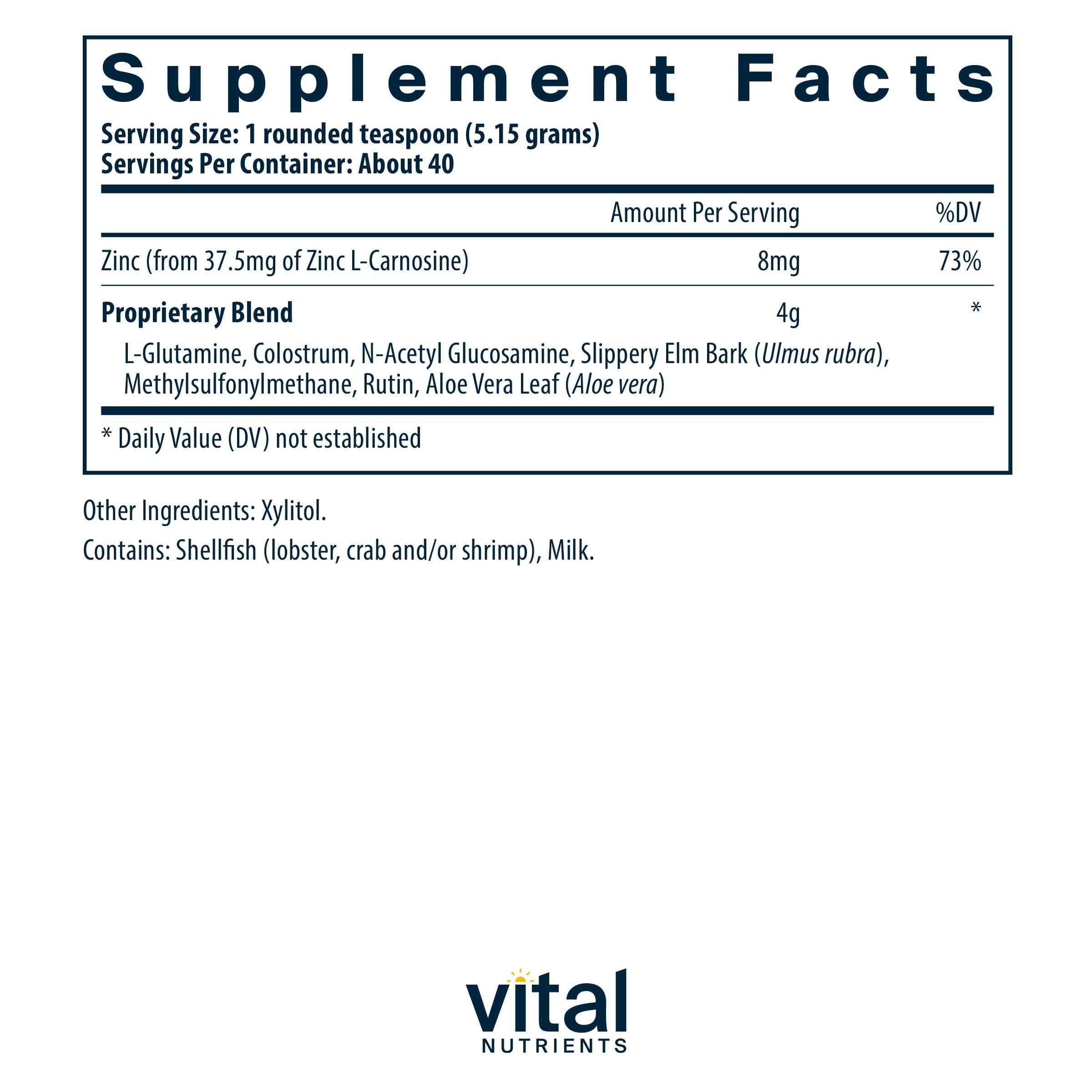 Vital Nutrients polvo textura cercana que destaca pureza