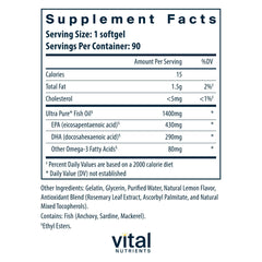 Closeup de softgel Vital Nutrients que muestra textura brillante y pureza