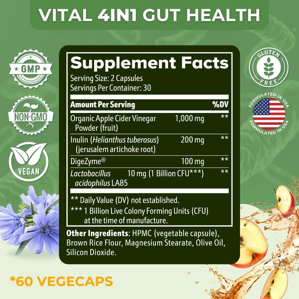 VITAL NUTRITIVE etiqueta nutricional en primer plano para transparencia