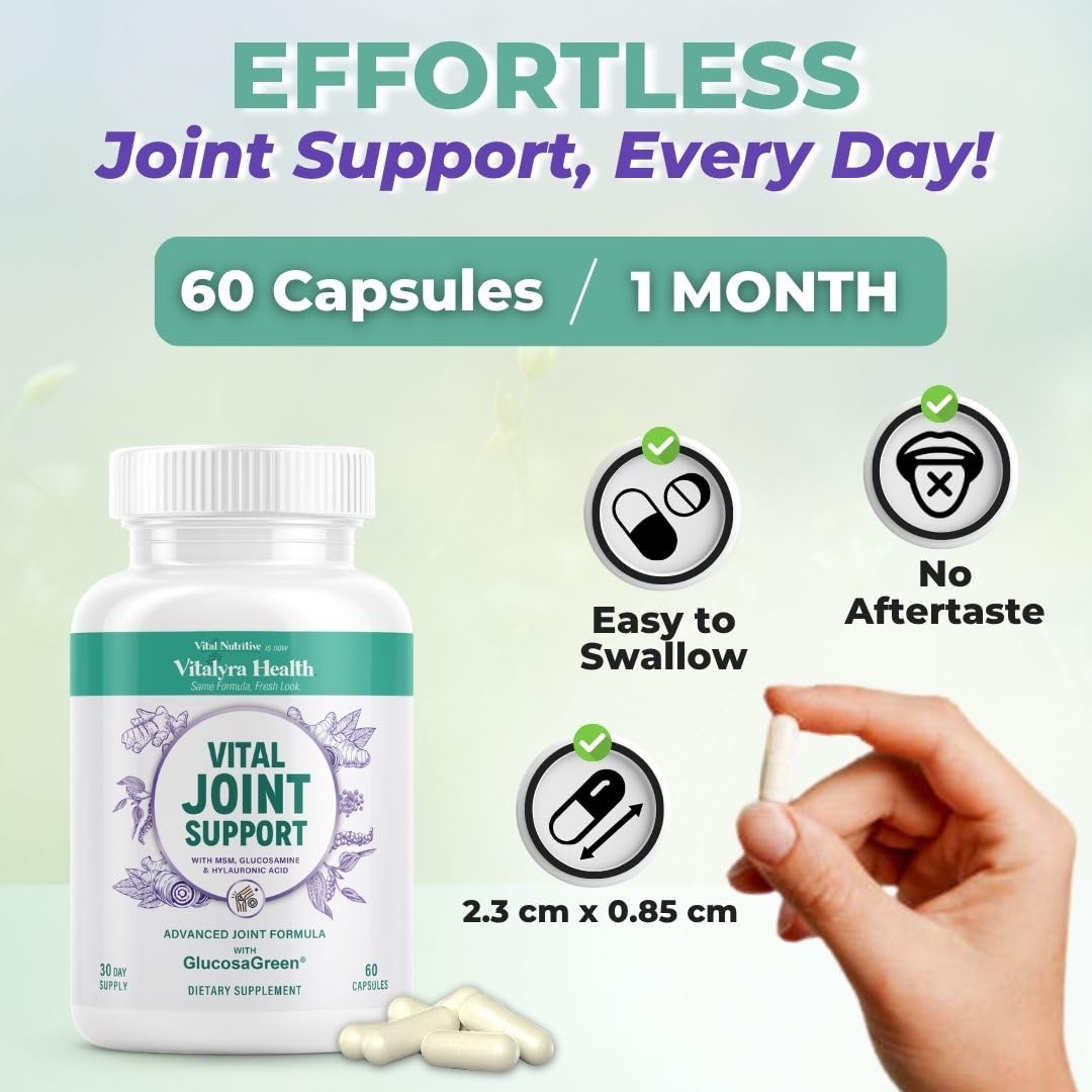 VITAL NUTRITIVE cápsula en mano para mostrar tamaño y dosificación fácil