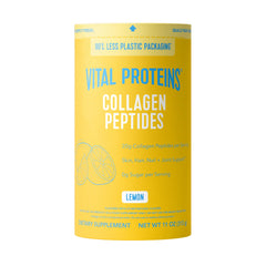 Vital Proteins vista frontal del envase mostrando sabor limón y beneficios