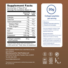 Vital Proteins etiqueta nutricional visible, transparencia en ingredientes y porciones