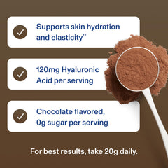 Vital Proteins ingredientes clave expuestos, muestra apoyo a hidratación cutánea