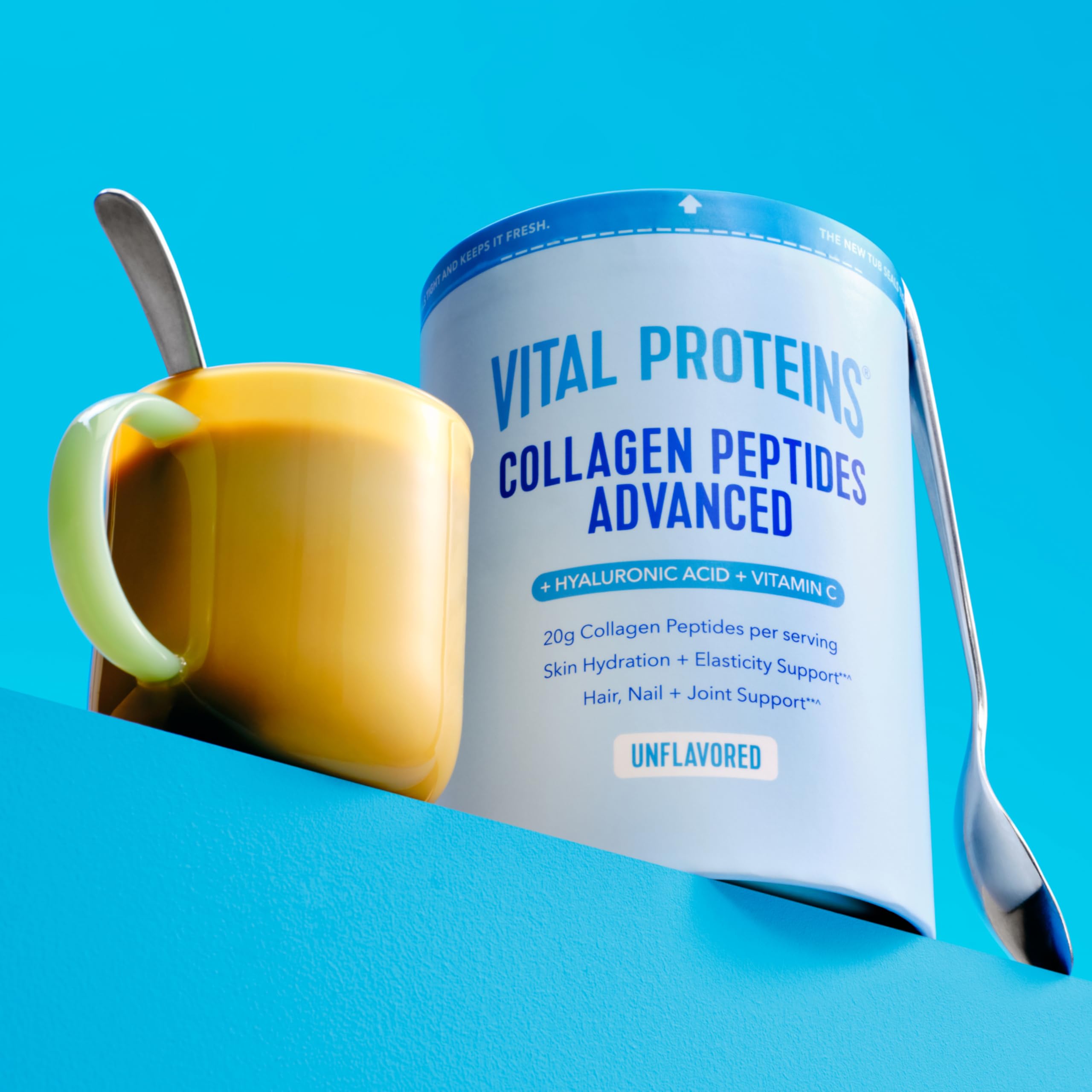 Vital Proteins textura del polvo fino para mezcla rápida y sin grumos
