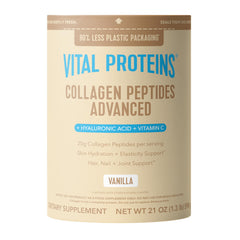 Vital Proteins envase frontal vainilla, presentación clara y atractivo visual