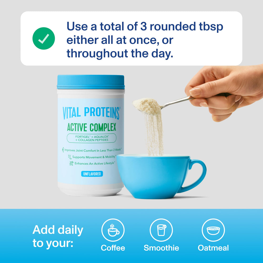 Vaso con mezcla de Vital Proteins demostrando preparación rápida y consumo