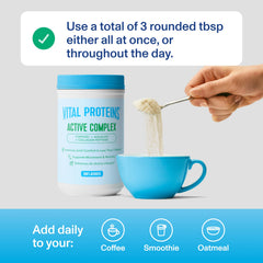Vaso con mezcla de Vital Proteins demostrando preparación rápida y consumo