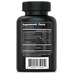 Vital Vitamins botella en baño para mostrar uso en rutina diaria