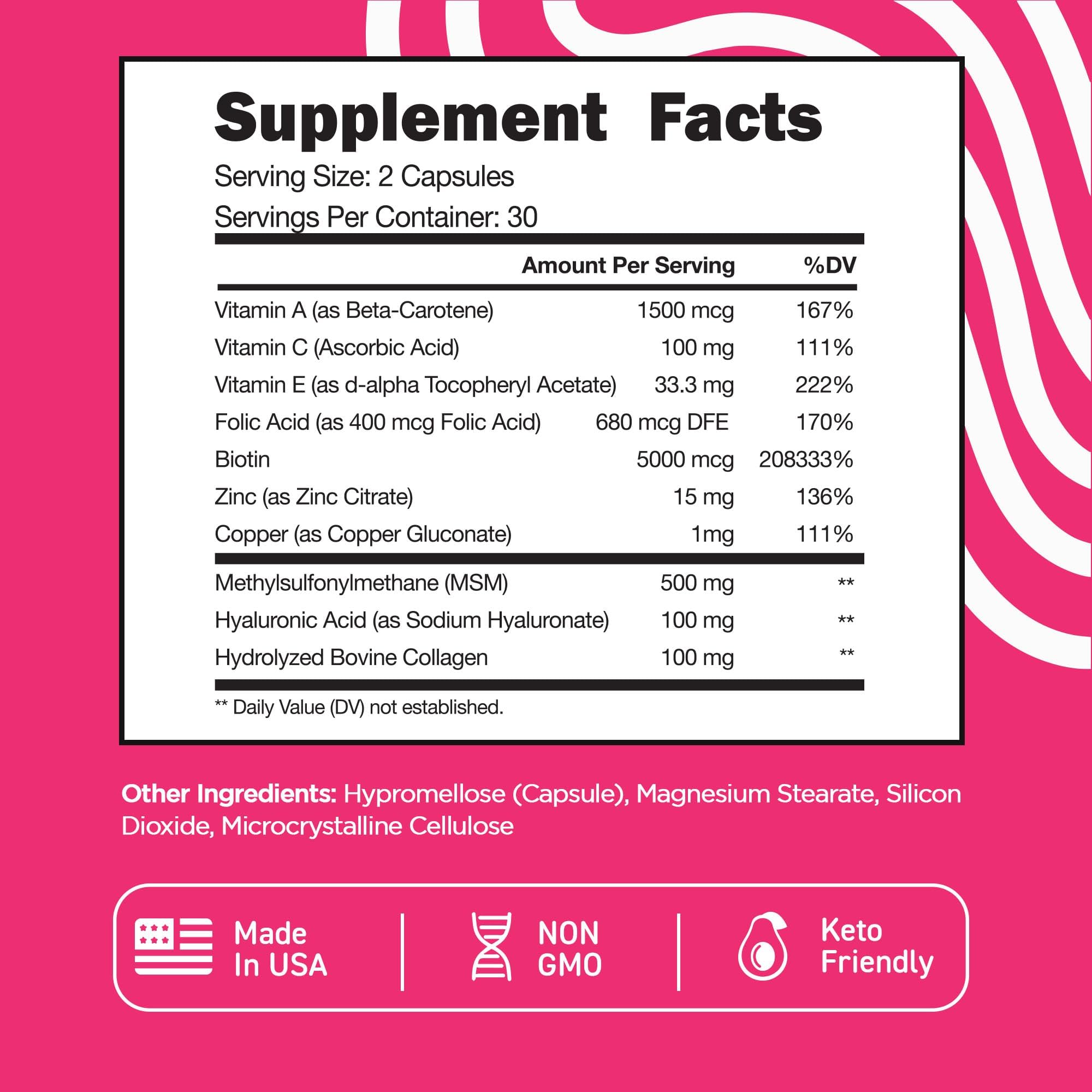 Vital Vitamins comparación de tamaño para entender la dosis