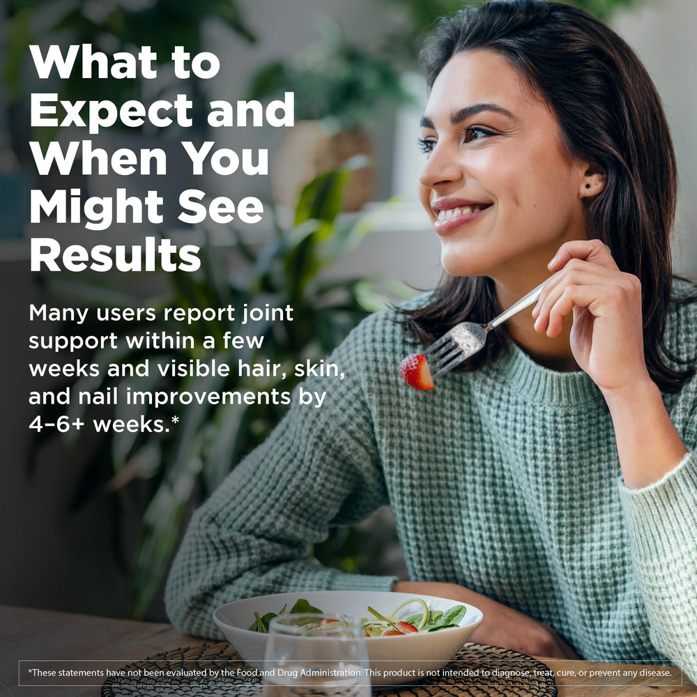 Vital Vitamins etiqueta con información nutricional y tipos de colágeno