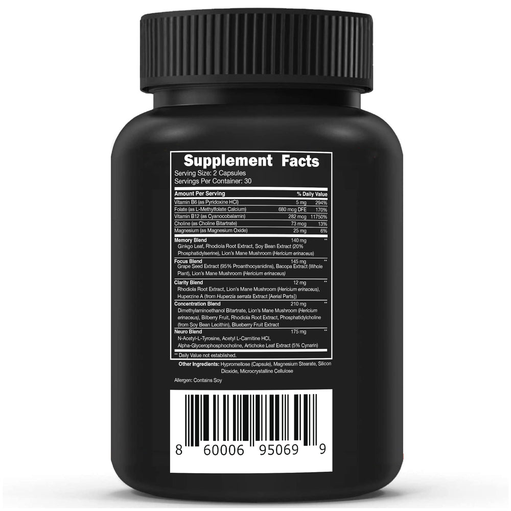 Vital Vitamins etiqueta con lista de ingredientes y dosificación