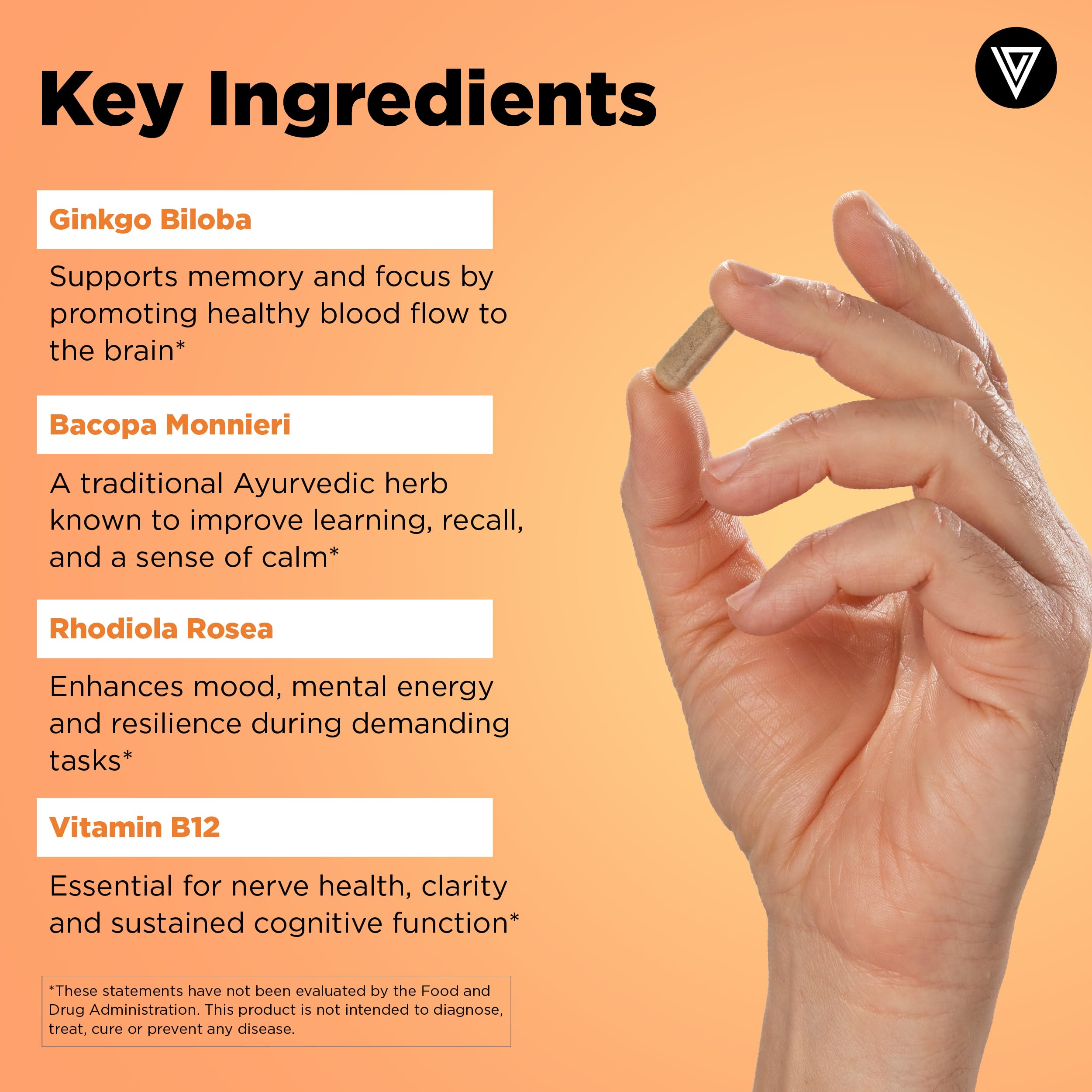 Vital Vitamins etiqueta nutricional primer plano con ingredientes clave