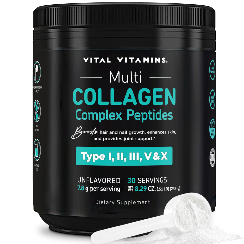 Vital Vitamins frente del envase mostrando la etiqueta y beneficios