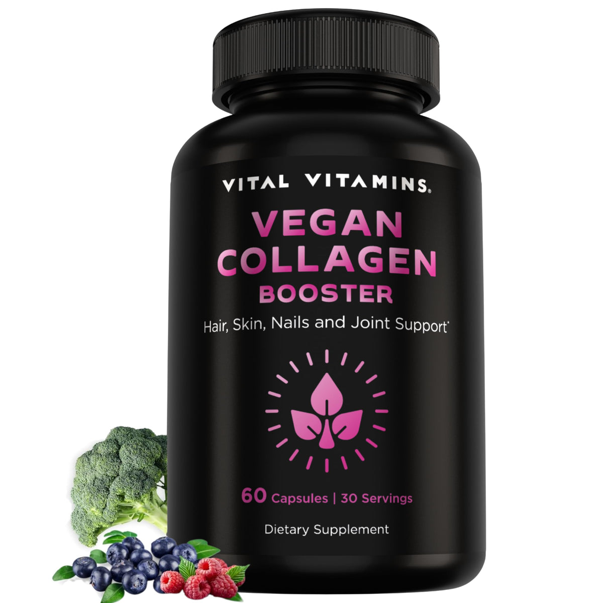 Vital Vitamins frente del envase mostrando diseño y beneficios