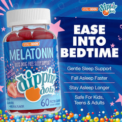 Detalle de textura pectina de las gominolas Dippin' Dots con aspecto masticable