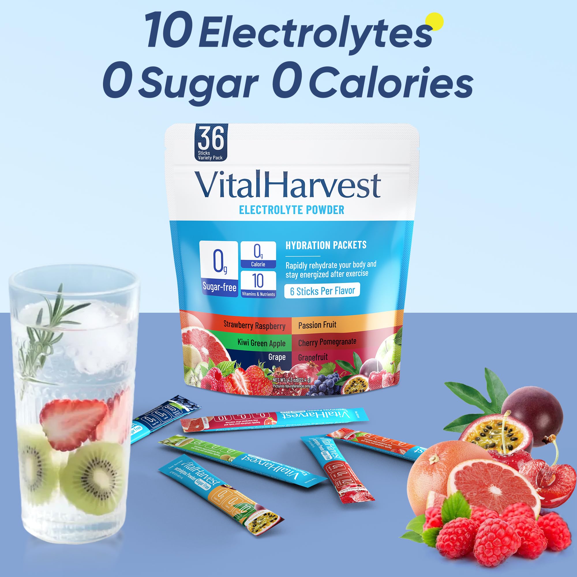 VitalHarvest Endure sobre en mano mostrando tamaño práctico para bolso