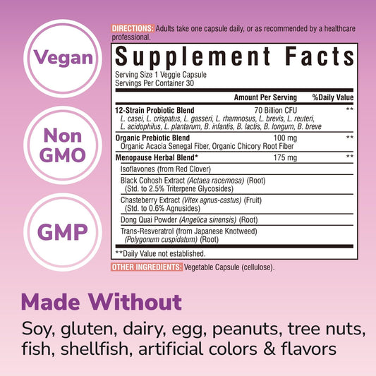 Vitalibre probióticos para la menopausia: cápsulas fáciles de tomar