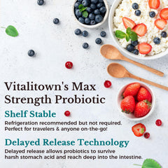 Vitalitown cápsula abierta con microgránulos beneficiosos para intestino