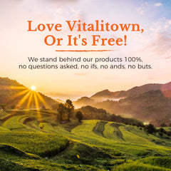 Comparativa de tamaño mostrando 300 softgels Vitalitown en kit
