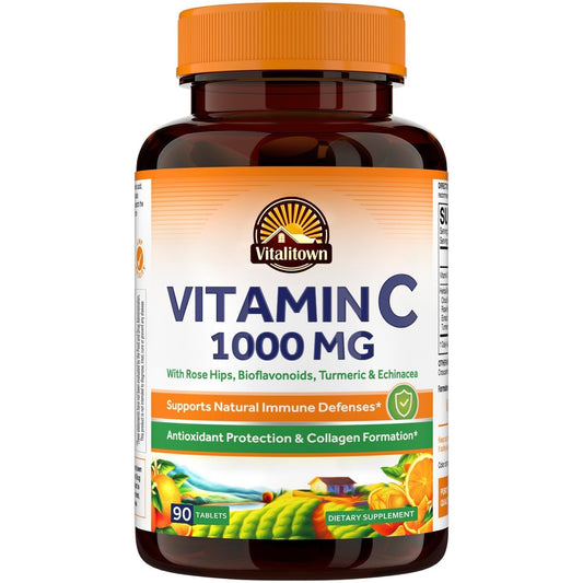 Vitalitown envase frontal mostrando 90 tabletas y dosificación clara