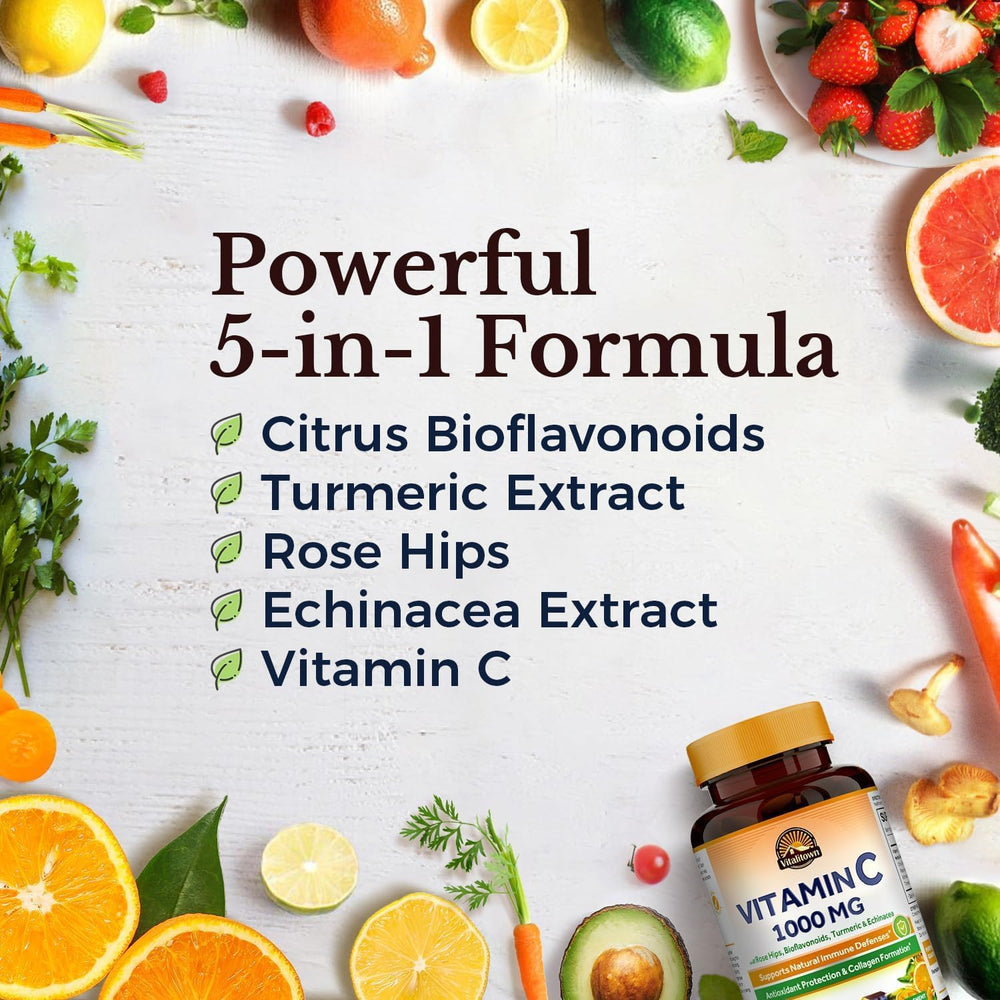 Vitalitown etiqueta con lista de ingredientes y beneficios visibles