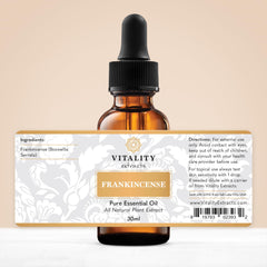 Vitality composición en botella detallando pureza GC-MS