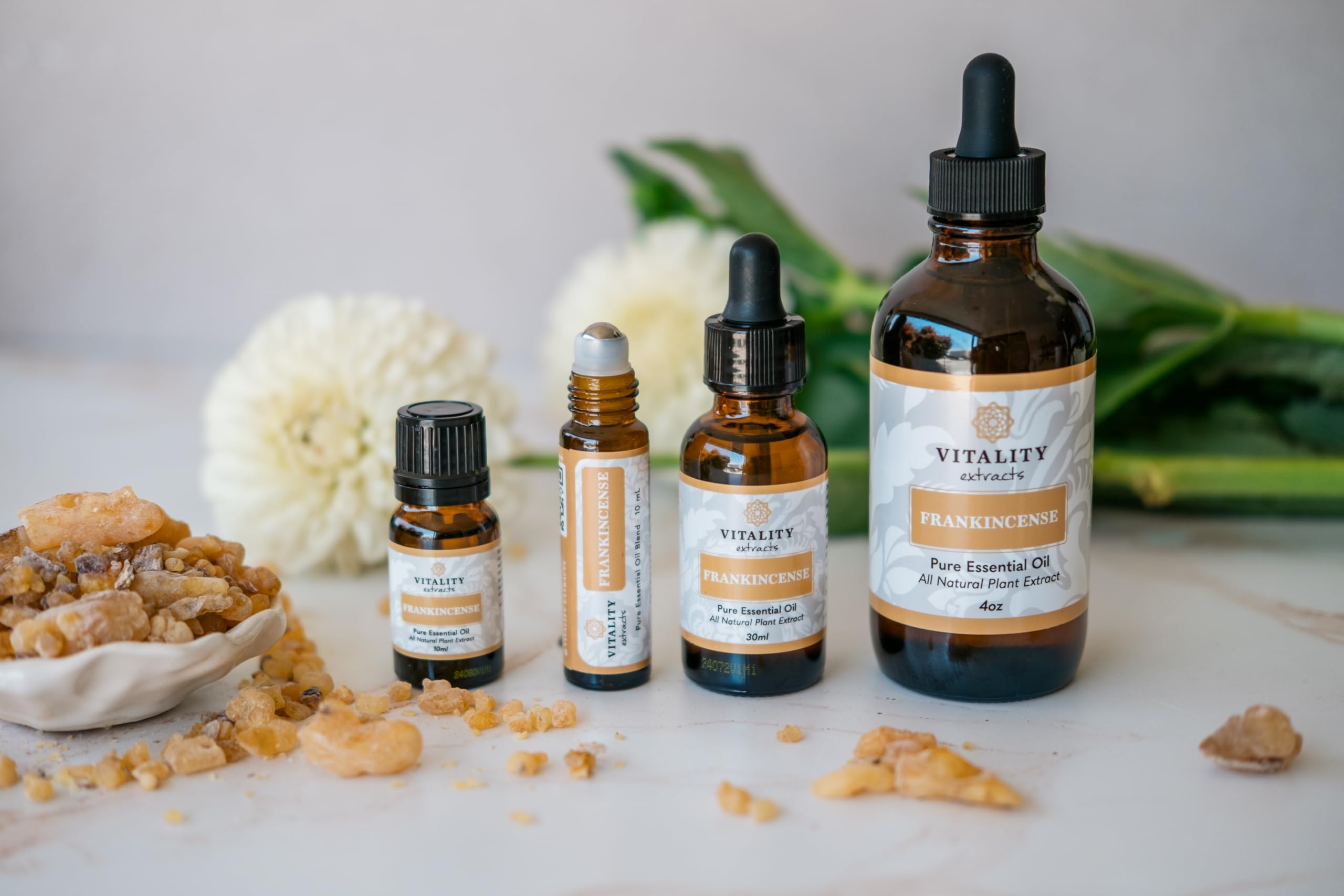 Primer plano de la etiqueta Vitality con ingredientes y limpieza
