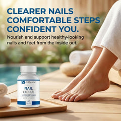 Vitality Now cápsulas Nail Exodus mostrando textura y tamaño para seguridad