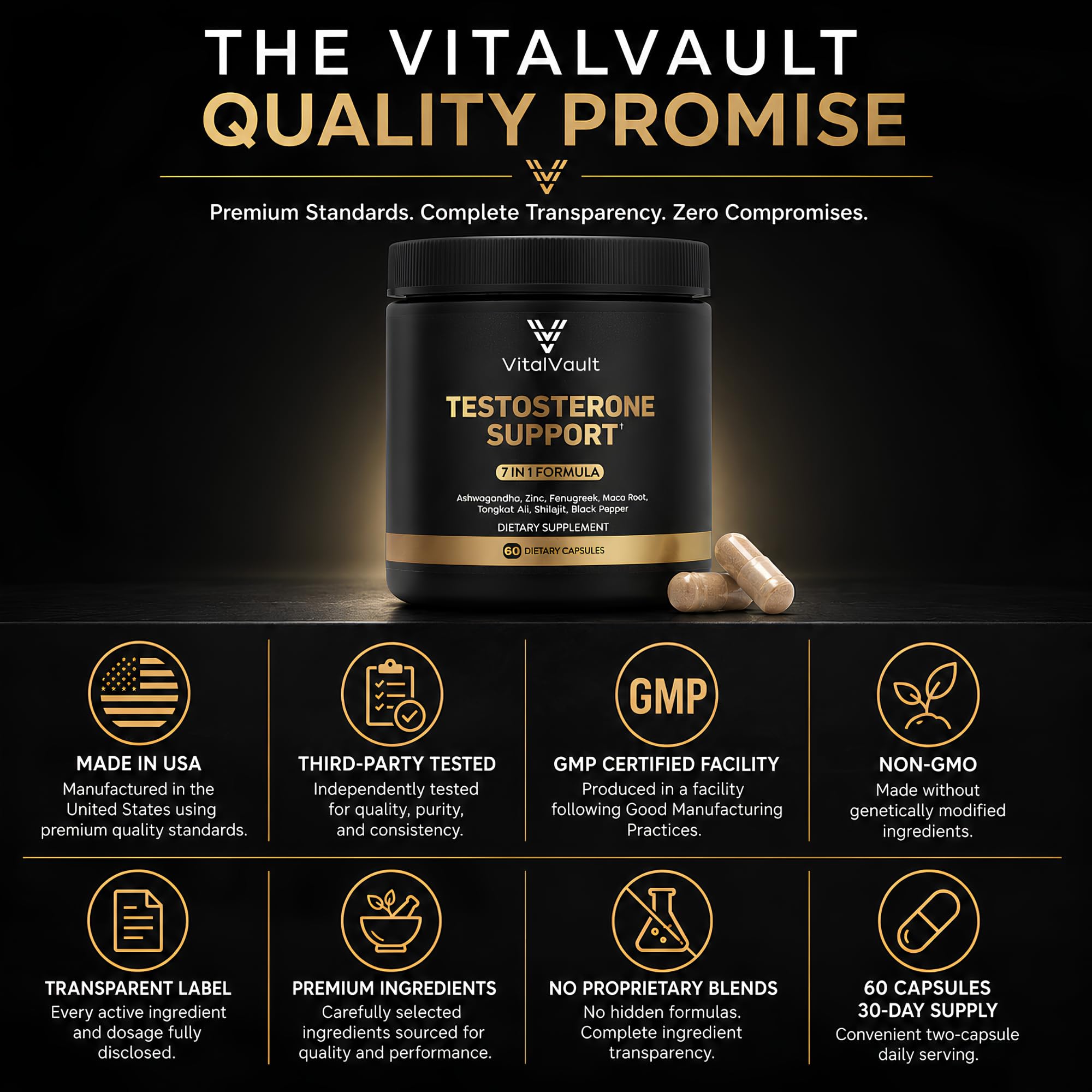VitalVault cápsula comparada en mano para mostrar tamaño y facilidad