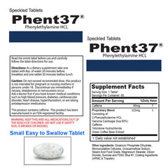 Vitamart Phent37 etiqueta de ingredientes y declaraciones de manufactura USA