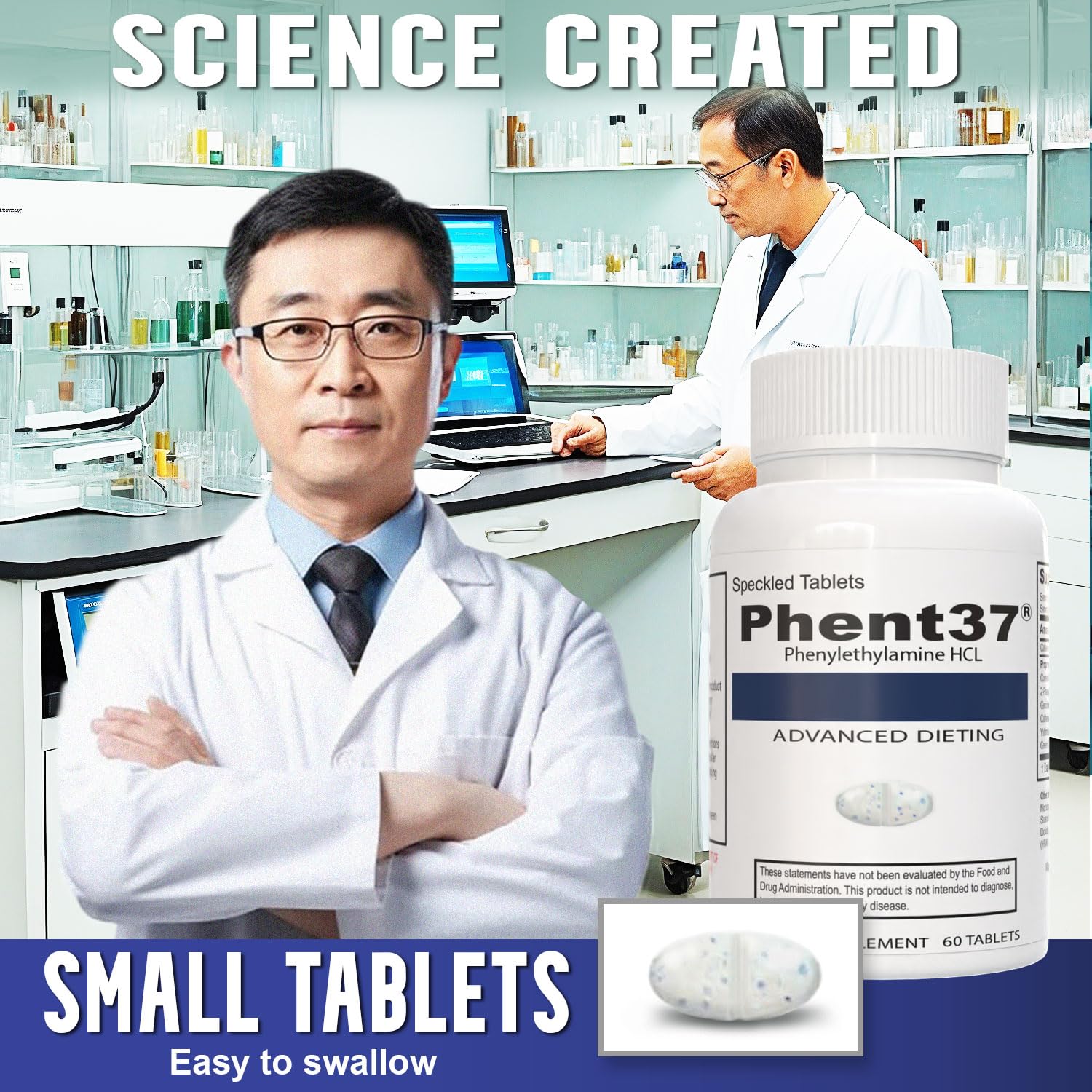 Vitamart Phent37 textura moteada en blanco y azul que indica calidad visual
