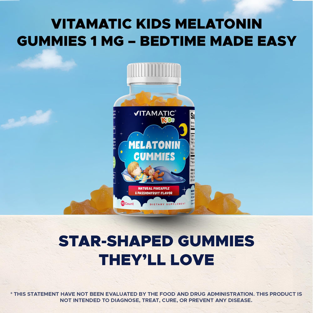 Vitamatic frasco abierto con gomitas visibles para evaluación del producto