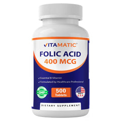 Vitamatic envase frontal mostrando 500 tabletas y beneficios claros