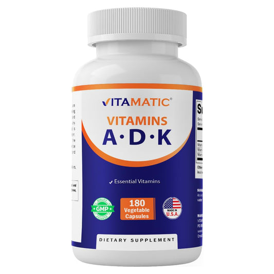 Vitamatic ADK botella de cápsulas para salud ósea y absorción de calcio